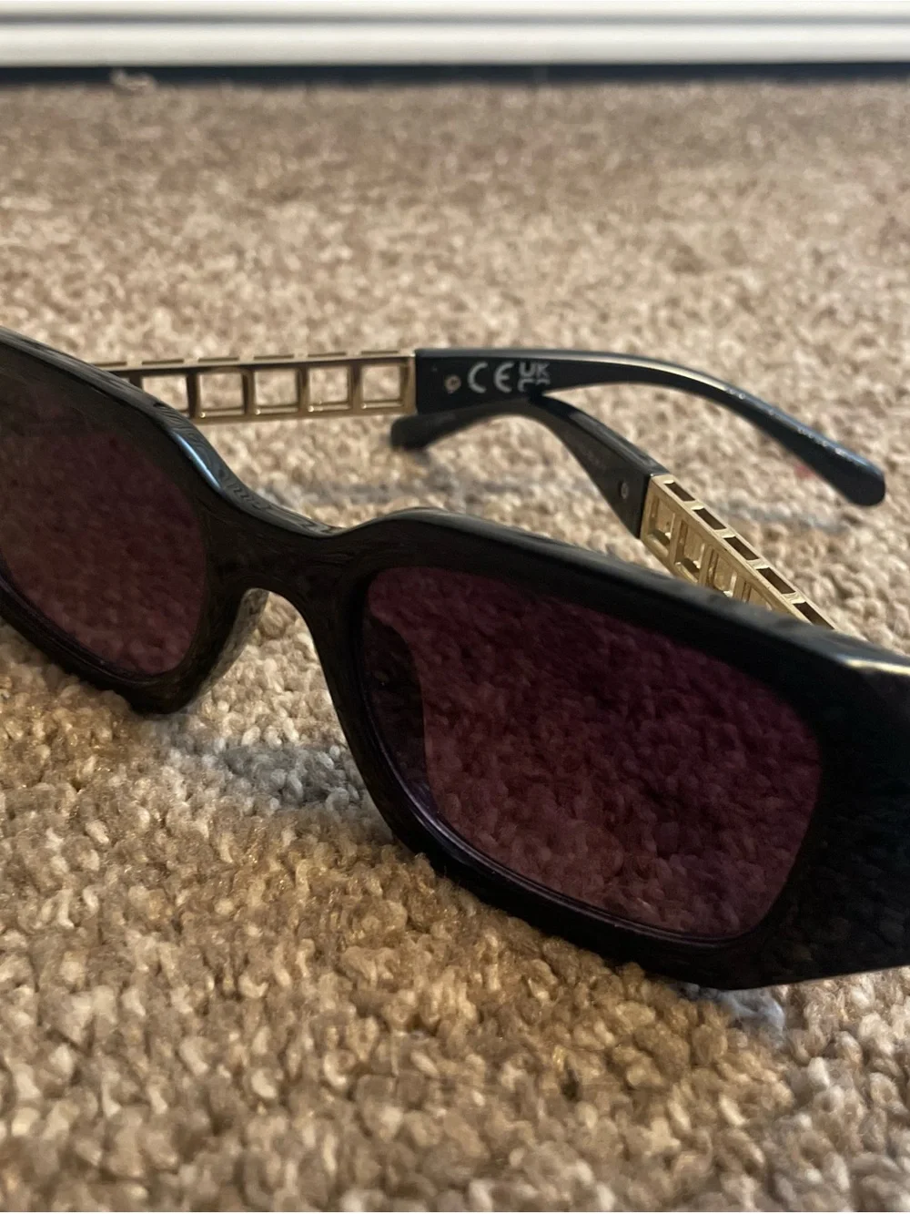 Classic Black Frame Sunglasses with Tinted Lenses. Never Worn